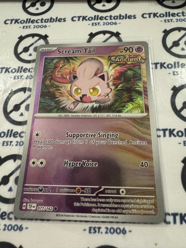 Screm Tail Reverse Holo Scarlet & Violet Temporal Forces # 077/162 Pokemon