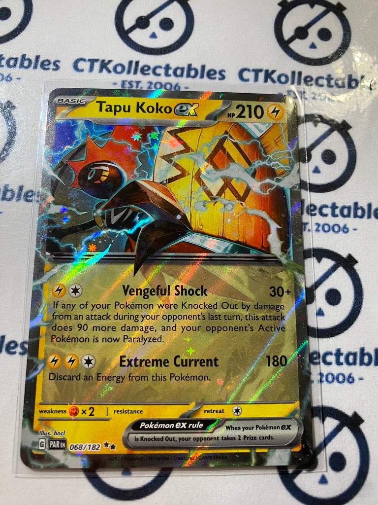 Tapacoco Ex Tapu Koko EX Ultra Rare #068/182 2023 Paradox Rift Pokémon TCG ...