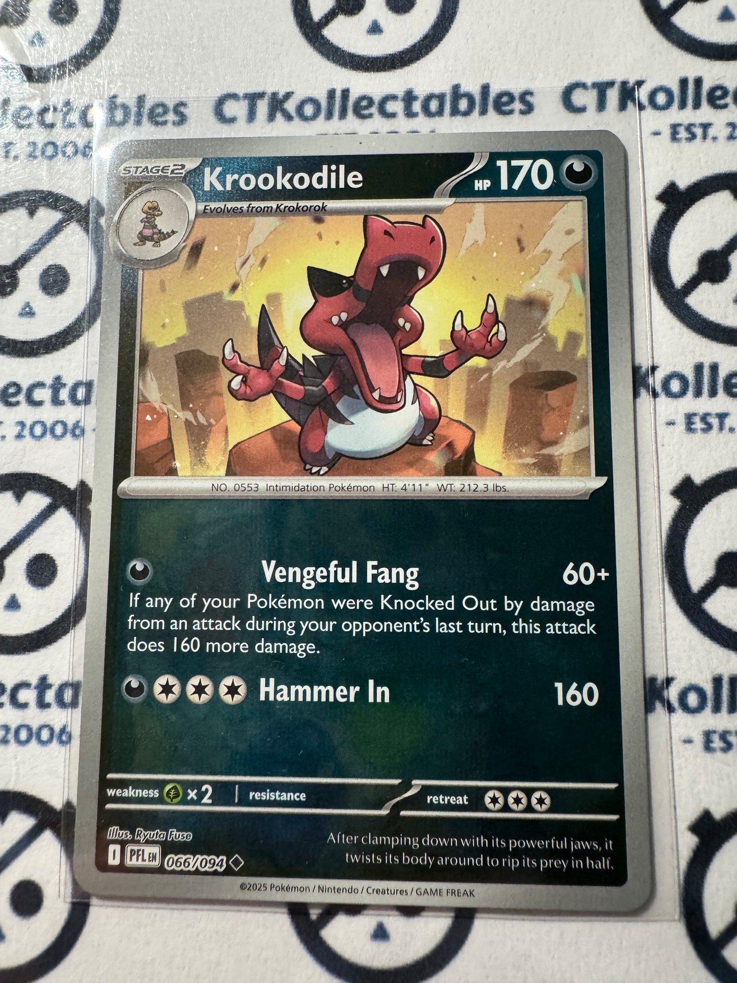 Krookodile Reverse Holo #066/094 Phantasmal Flames Pokemon