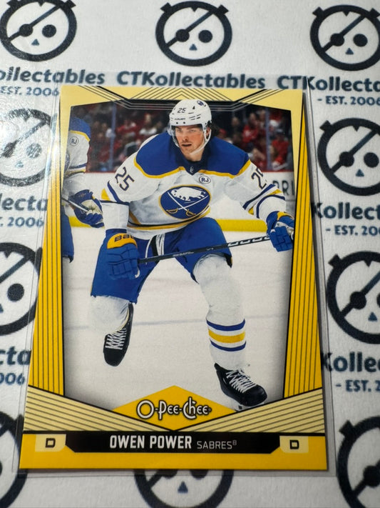 2024-25 O-Pee-Chee Hockey YELLOW BORDER #445 Owen Power Buffalo Sabres