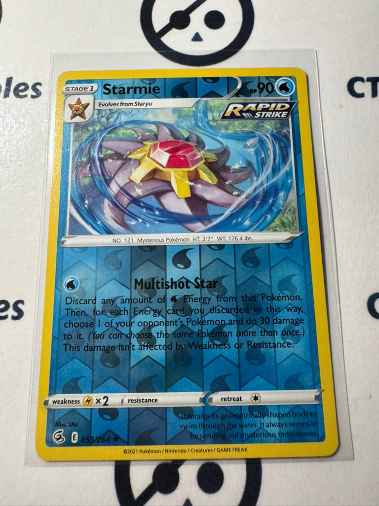 Starmie Reverse Holo #053/264 2021 Sword & Shield Fusion Strike Pokemon Card