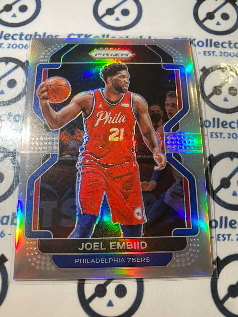 2021-22 Panini NBA Prizm Joel Embiid Silver Prizm #176 76ers