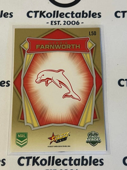 2026 Select NRL League Heroes Luminous Base #L50 Herbie Farnworth Dolphins