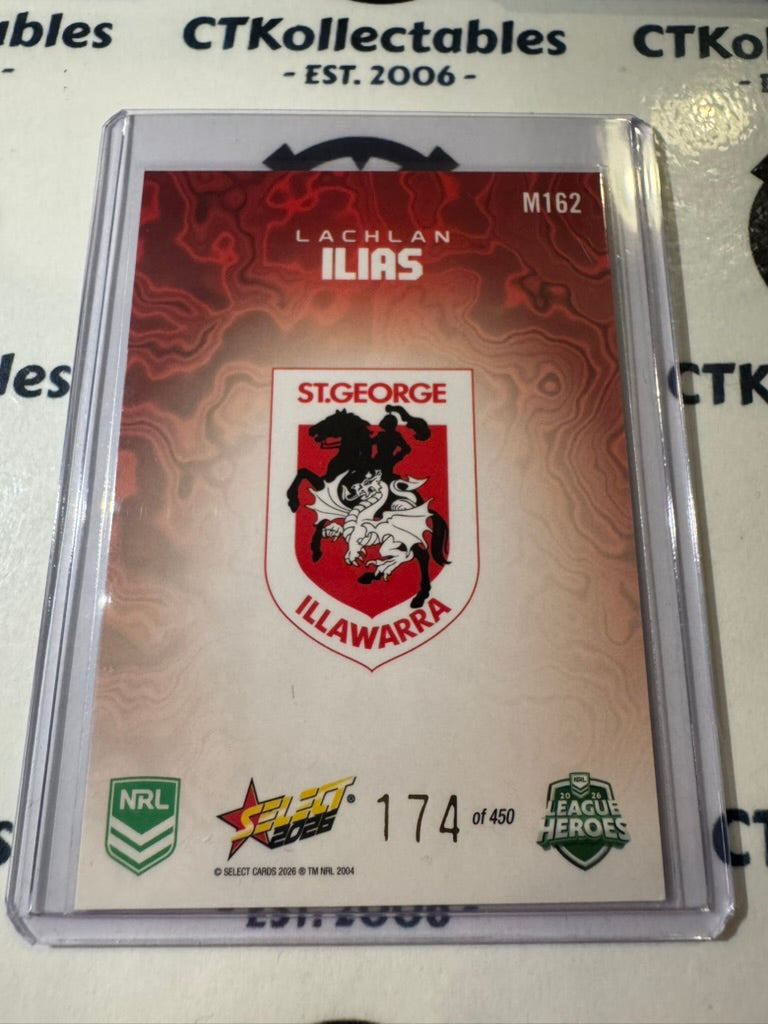 2026 Select NRL League Heroes Mercury #M162 Lachlan Ilias #174/450 Dragons