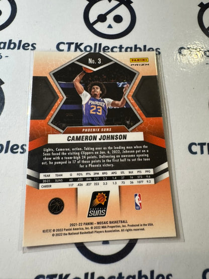 2021-22 Panini Nba Mosaic Cameron Johnson Green Ice Prizm #3 Suns