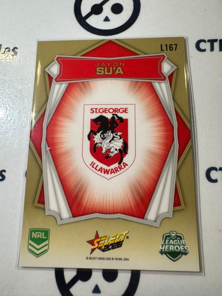 2026 Select NRL League Heroes Luminous Base #L167 Jaydn Su'a Dragons