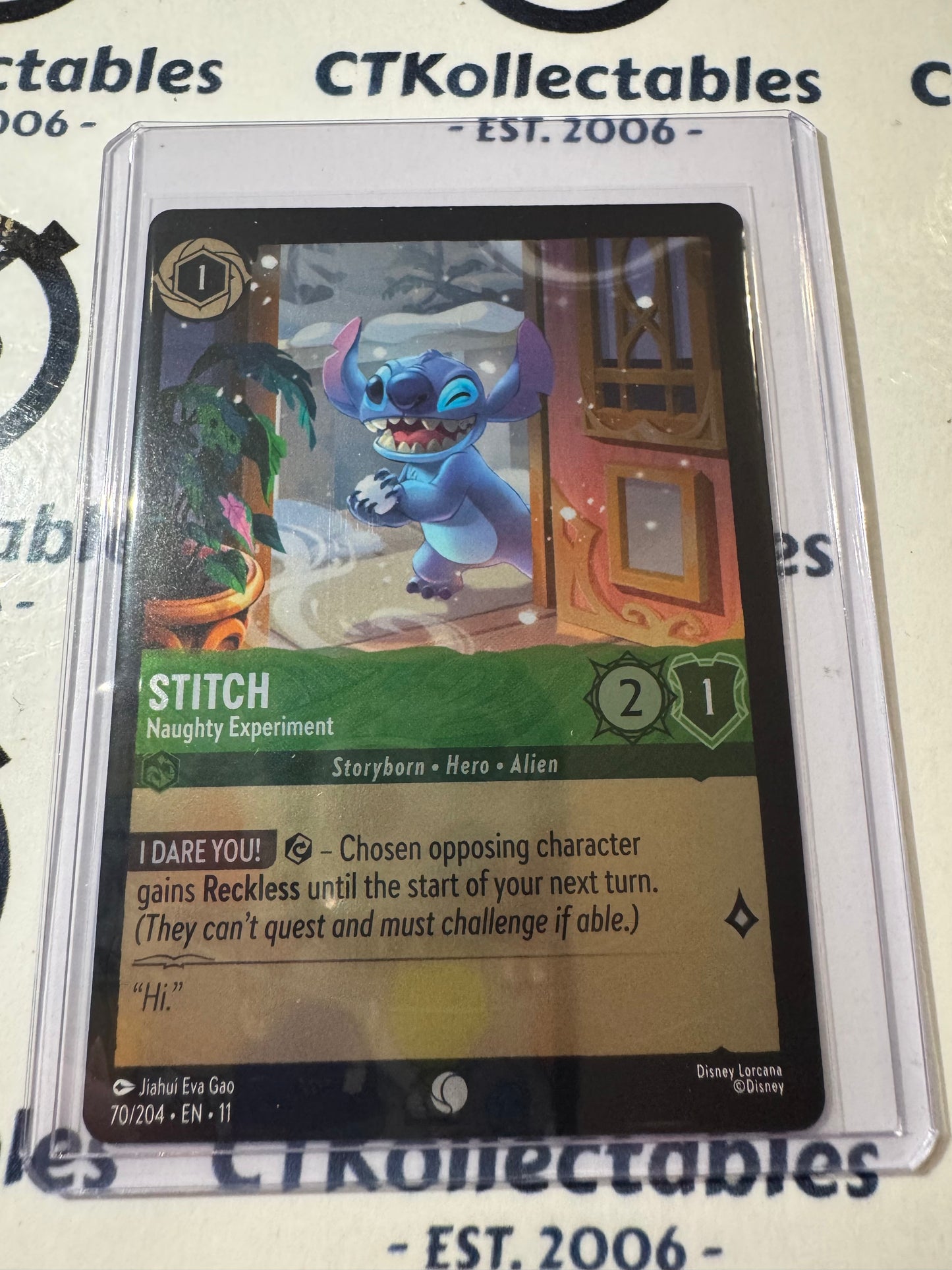 Disney Lorcana Winterspell 70/204 Stitch – Naughty Experiment COLD FOIL C