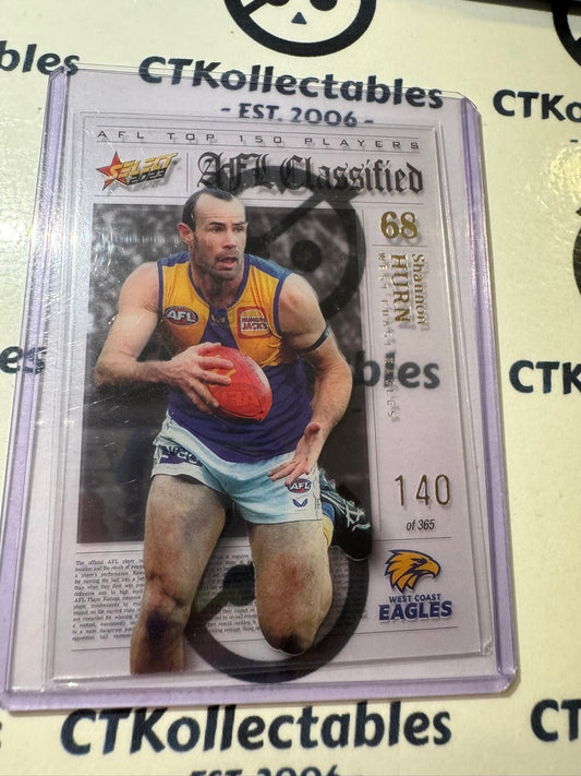 2023 AFL Footy Stars Shannon Hurn AC68 Classified #140/365 Eagles