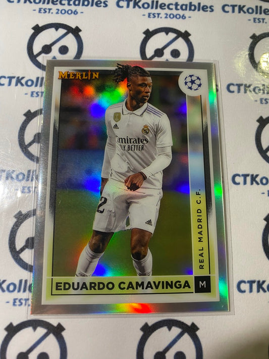 2022/23 Topps Merlin UEFA Eduardo Camavinga Silver Refractor #121 Real Madrid