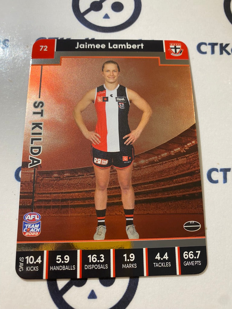 2023 AFLW Teamcoach Silver Card #72 Jaimee Lambert