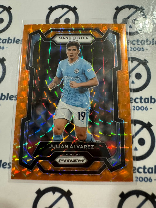 2023-24 Prizm Premier League Soccer Julian Alvarez #4 Orange Mosaic Prizm