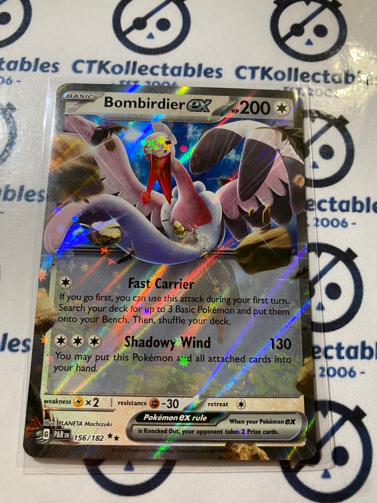 Bombirdier EX Ultra Rare #156/182 2023 Paradox Rift Pokémon TCG