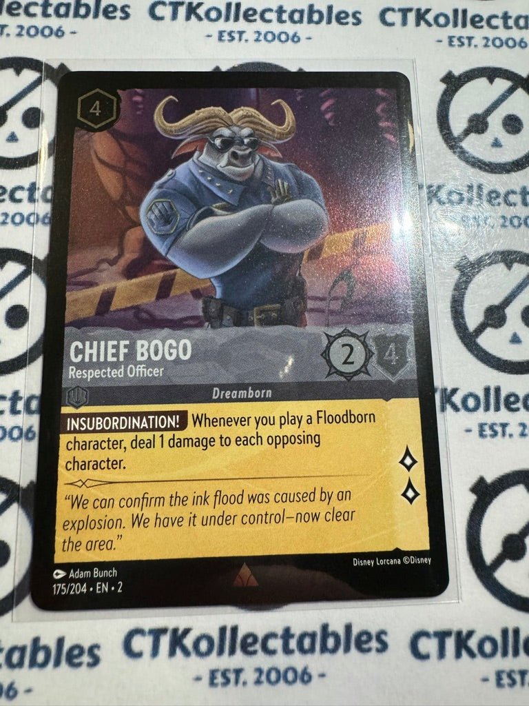 2024 Disney Lorcana Floodborn COLD FOIL #175/204 Chief Bogo, Respected Officer