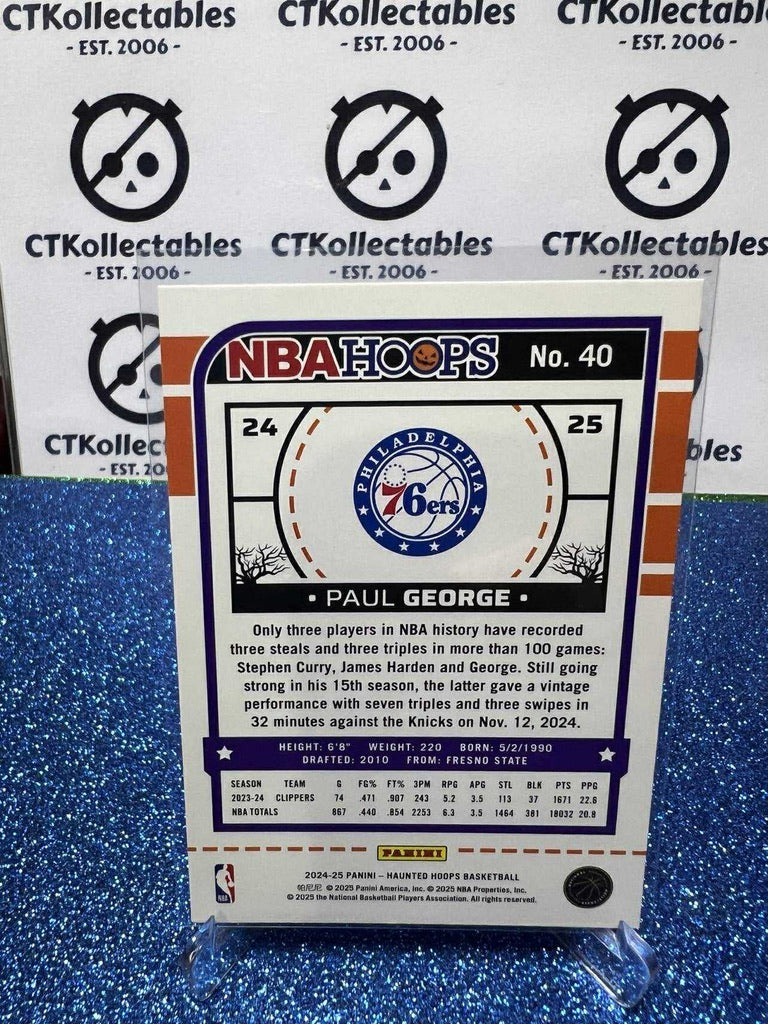 2024-25 Panini NBA HAUNTED HOOPS Orange Pumpkin #40 Paul George 76ers