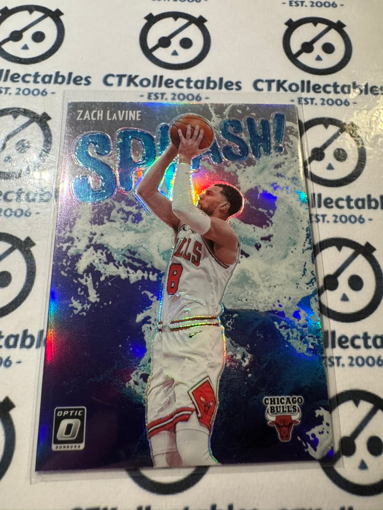2021-22 NBA Donruss Optic Zach Lavine SPLASH Purple Prizm #8 Bulls