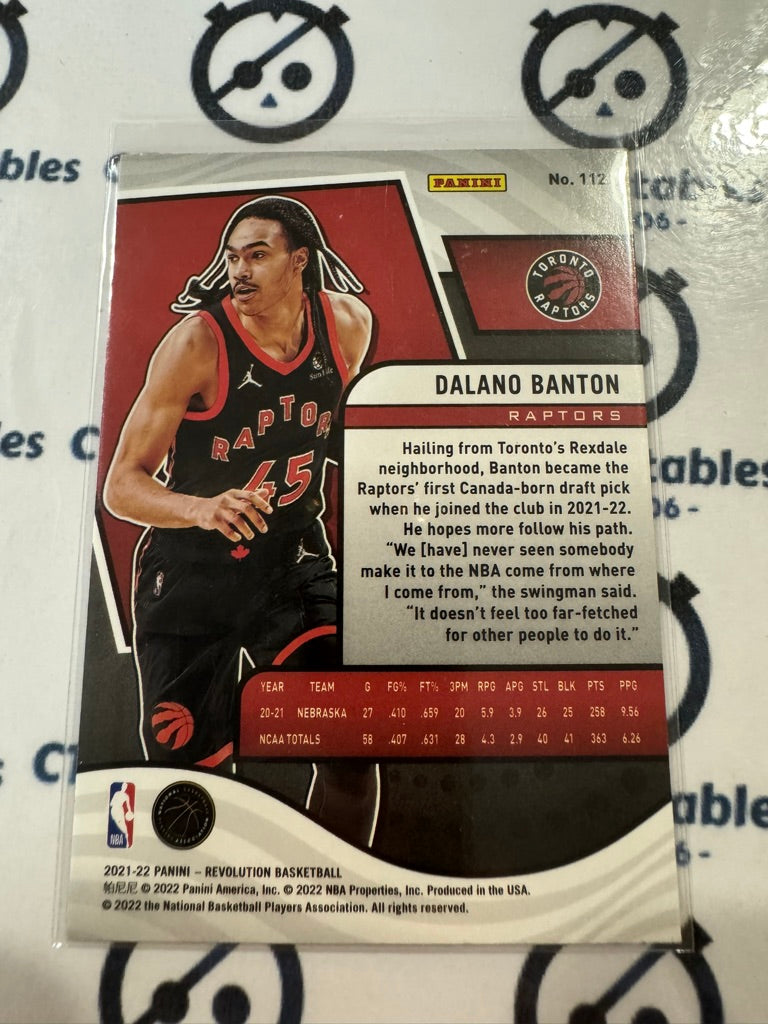 2021-22 NBA Panini Revolution Dalano Banton Rookie Card #112