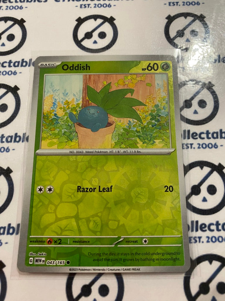 Oddish Reverse Holo #043/165 Scarlet & Violet 151 Pokemon Card