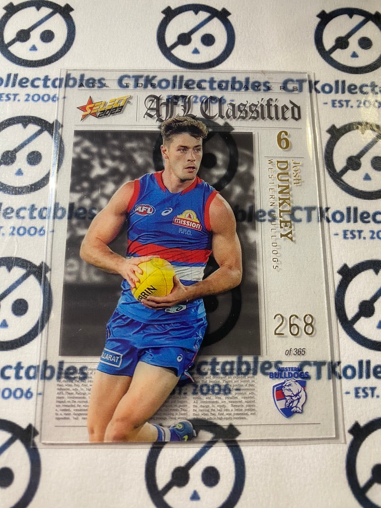 2023 AFL Footy Stars Josh Dunkley Classified #268/365 Bulldogs