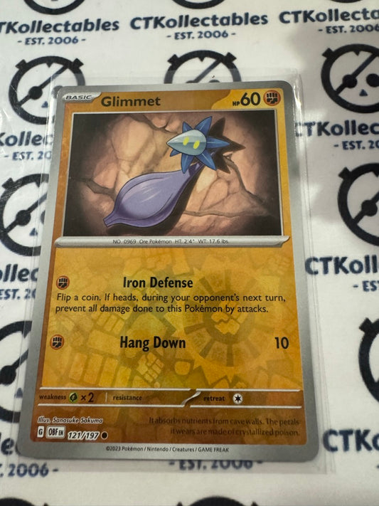 Glimmet Reverse Holo #121/197 2023 Obsidian Flames Pokemon Card