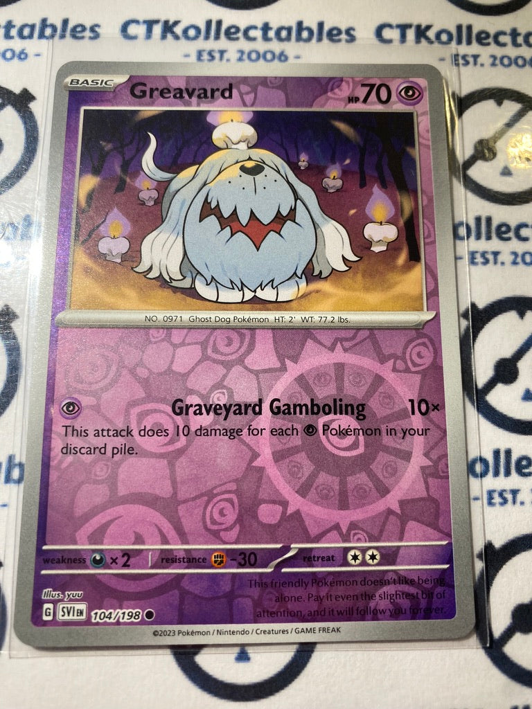 Greavard Reverse Holo #104/198 2023 Scarlet & Violet Pokémon TCG