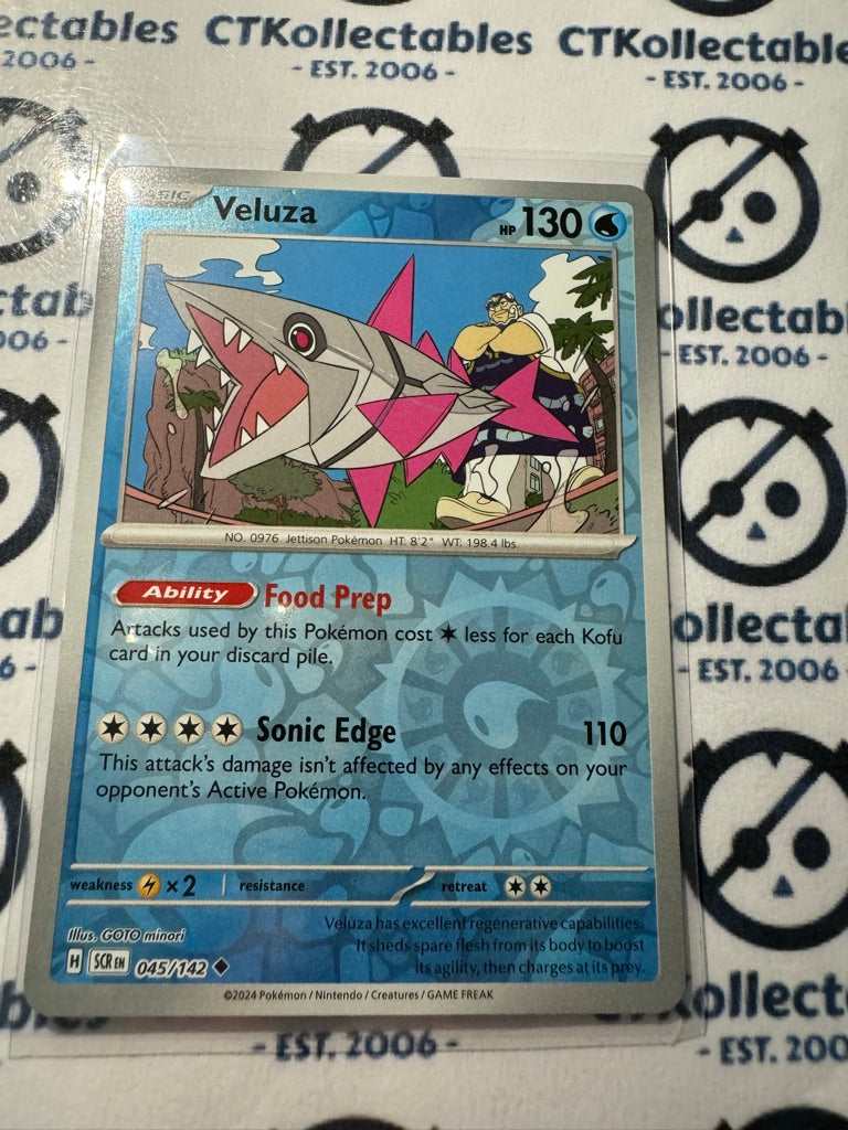 Veluza Reverse Holo #045/142 Stellar Crown Scarlet & Violet Pokemon