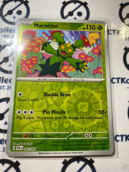 Maractus reverse holo #003/091 2024 Paldean Fates Pokemon Card