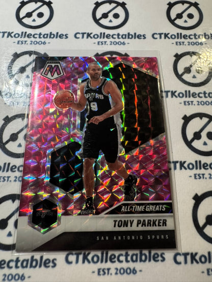 2020-21 NBA Panini Mosaic Tony Parker Pink Prizm All Time Greats #282 Spurs