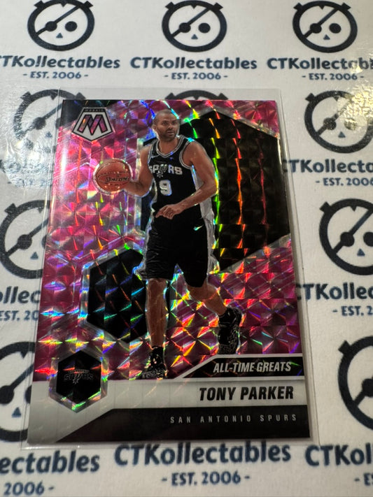 2020-21 NBA Panini Mosaic Tony Parker Pink Prizm All Time Greats #282 Spurs