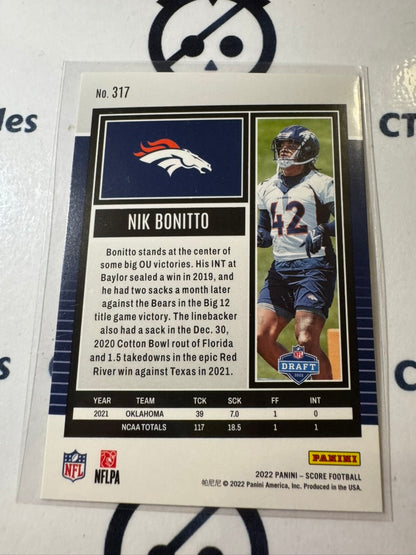 2022 NFL Score Gold #317 Nik Bonitto Rookie Broncos