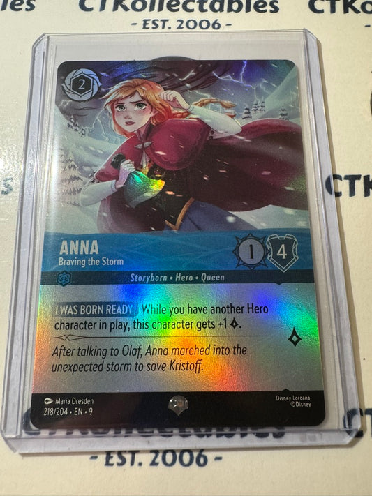 Disney Lorcana Fabled 218/204 Anna - Braving the Storm EPIC HOLO FOIL