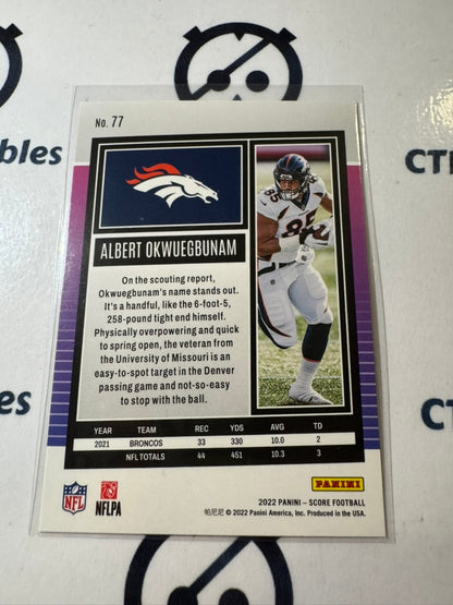2022 NFL Score Gold #77 Albert Okwuegbunam Broncos