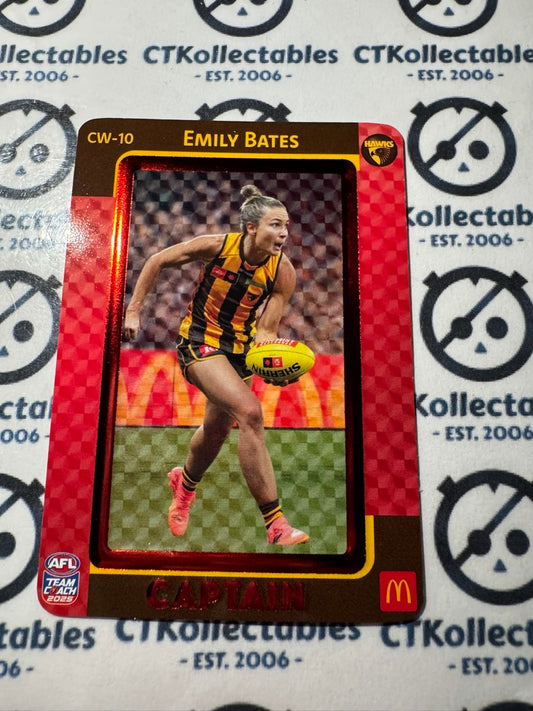 2025 AFLW Teamcoach Maccas Captain RED - Emily Bates CW-10 Hawks