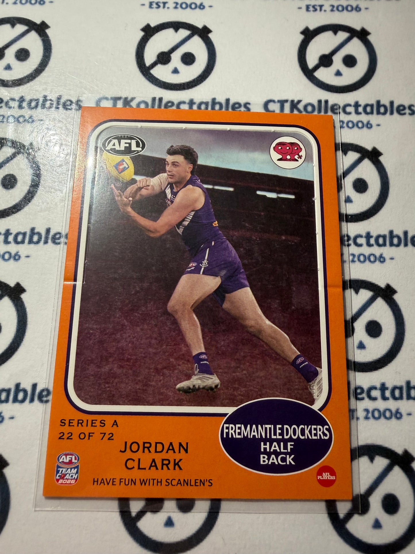 2026 Teamcoach AFL Scanlens Die-Cut Jordan Clark 22 of 72 Dockers