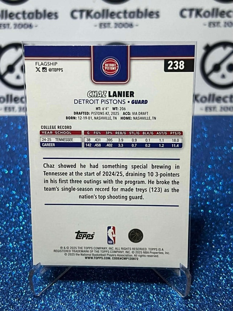 2025-26 Topps Flagship Rookie card #238 Chaz Lanier Detroit Pistons RC