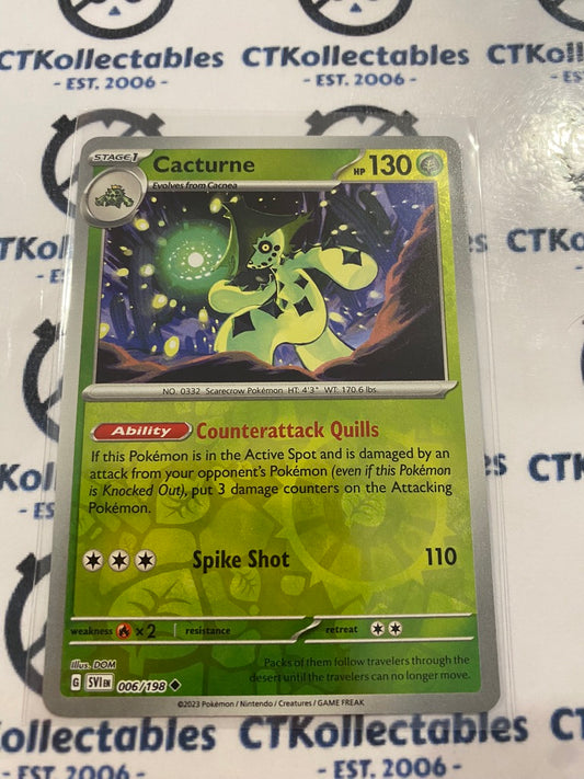 Cacturne Reverse Holo #006/198 2023 Scarlet & Violet Pokémon TCG