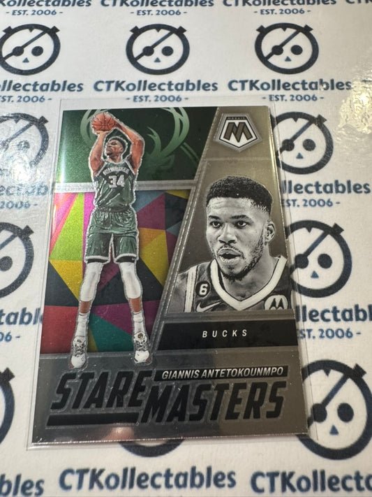 2022-23 NBA Panini Mosaic Giannis Antetokounmpo Stare Masters #6 Bucks