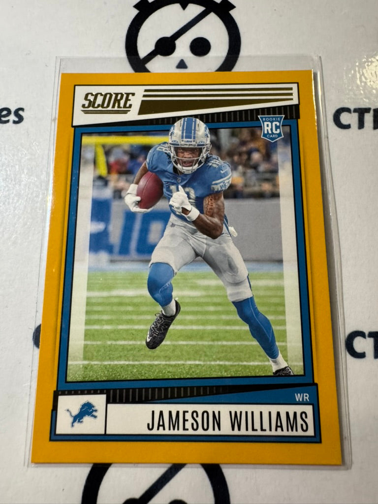 2022 NFL Score Gold #377 Jameson Williams Rookie Card Lions