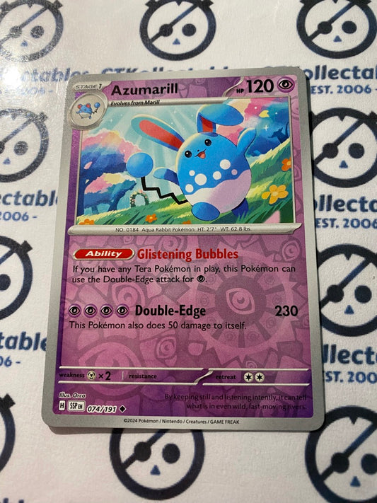 Azumarill Reverse Holo #074/191 Surging Sparks Pokémon TCG 2024