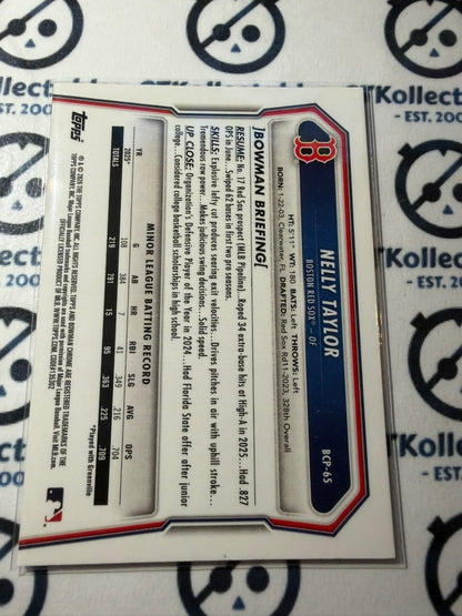 2026 Bowman Chrome Prospects BCP-65 Nelly Taylor Boston Red Sox