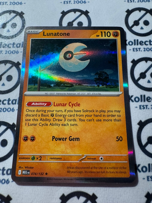 Lunatone Holo Rare #074/132 Mega Evolution Pokemon