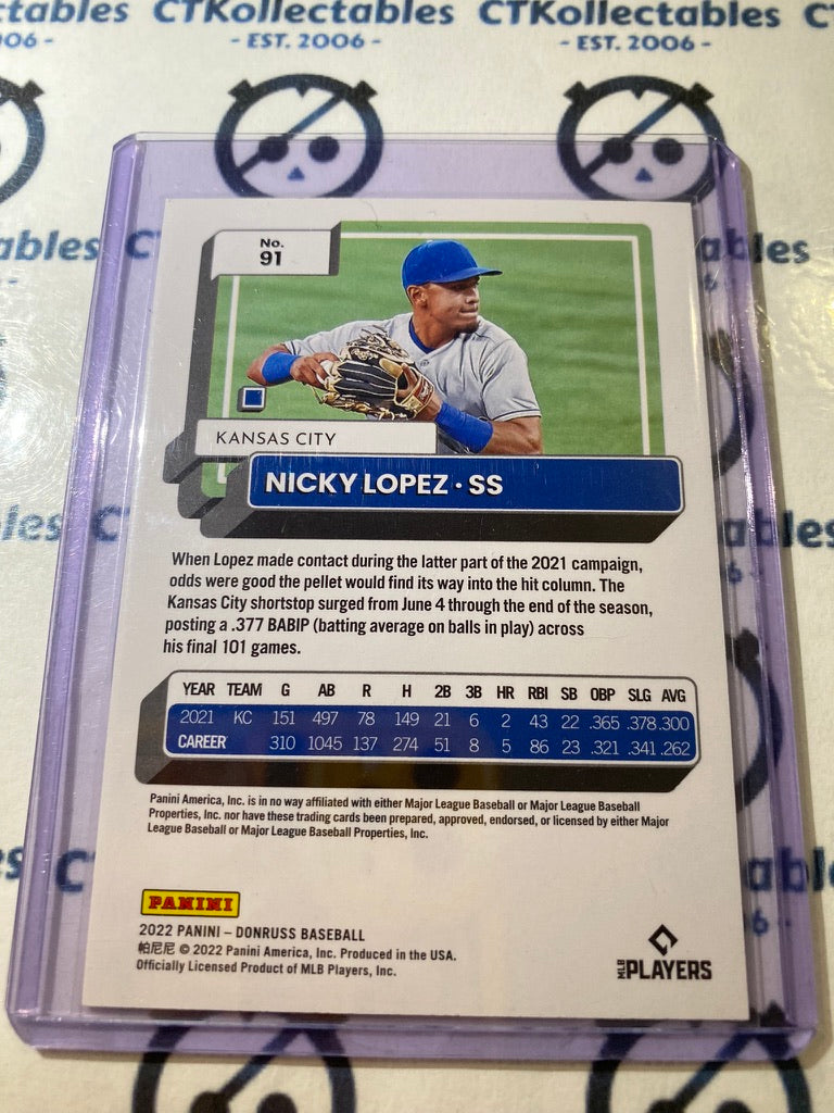 2022 Panini Donruss Baseball Nicky Lopez Number One Emoji 1/1 #91 Kansa city