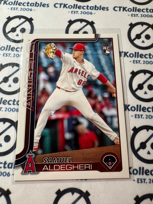 2025 Topps Series 2 Baseball #438 Samuel Aldegheri Rookie Angels RC