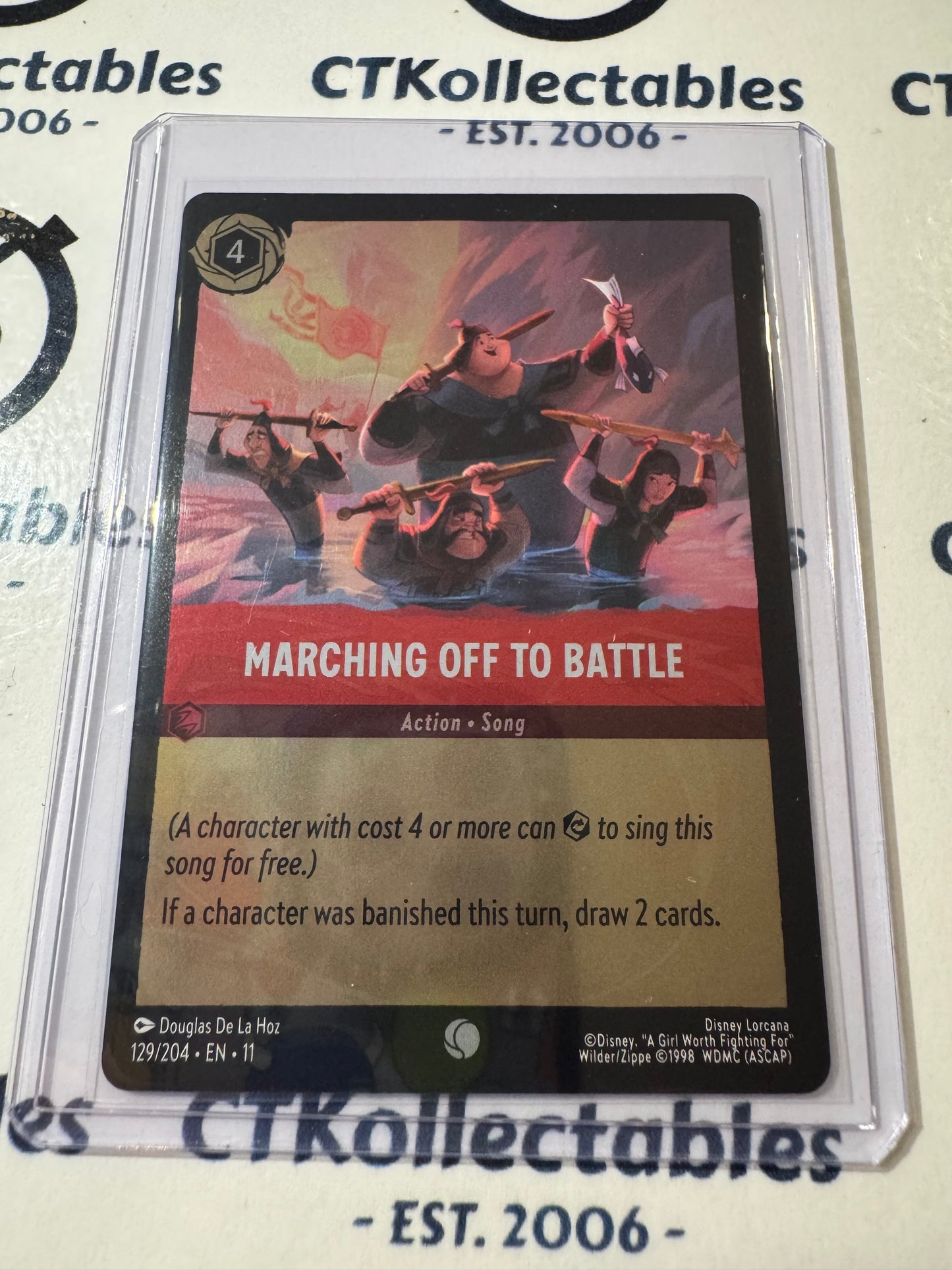 Disney Lorcana Winterspell 129/204 Marching Off to Battle FOIL C