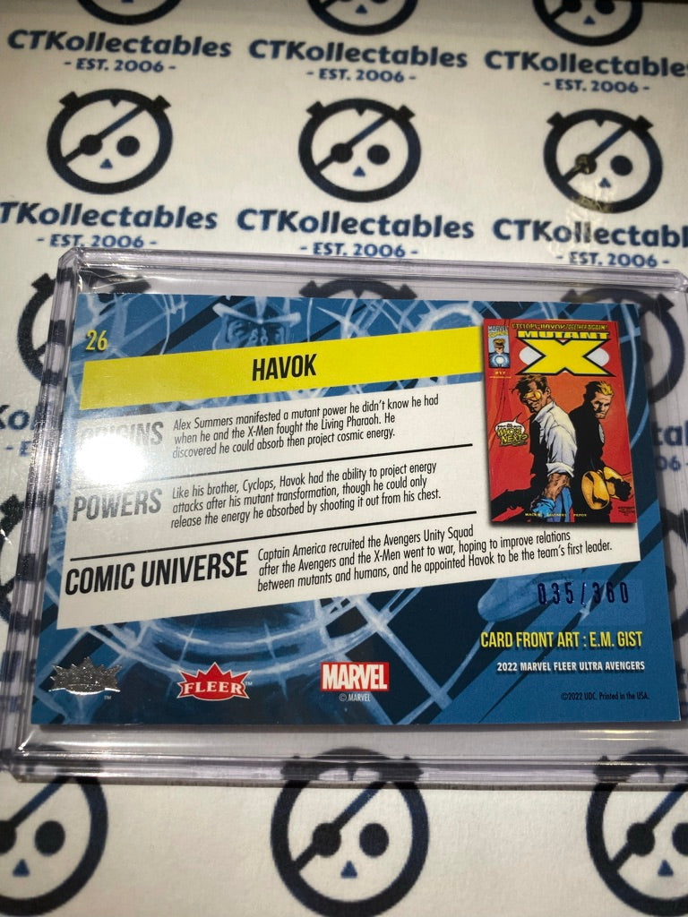 2022 Fleer Ultra Avengers Blue Foil Parallel Havok #035/360 #26