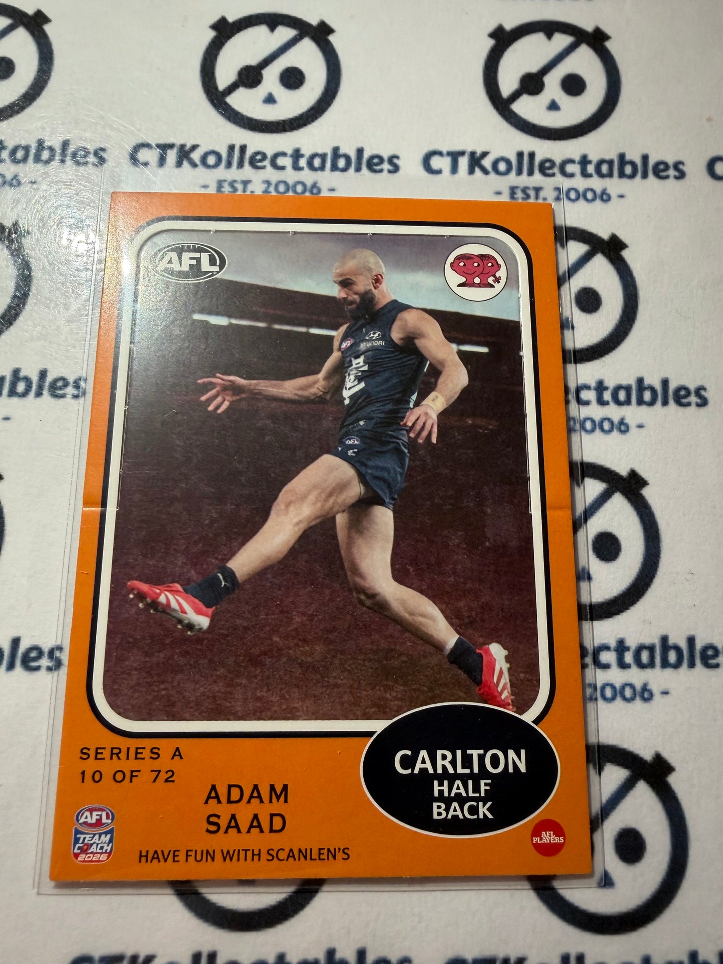 2026 Teamcoach AFL Scanlens Die-Cut Adam Saad 10 of 72 Blues