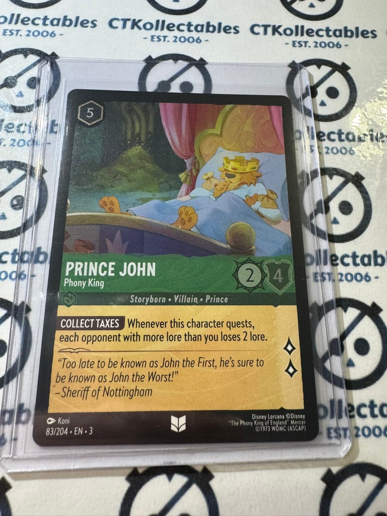 2024 Disney Lorcana Cold-Foil #83/204 Prince John – Into The Inklands