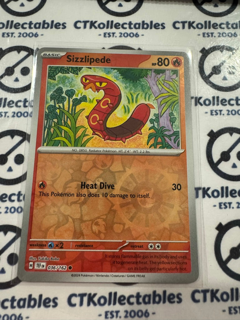 Sizzlipede Reverse Holo Scarlet & Violet Temporal Forces # 036/162 Pokemon