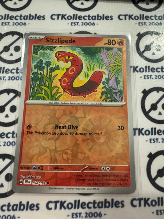 Sizzlipede Reverse Holo Scarlet & Violet Temporal Forces # 036/162 Pokemon