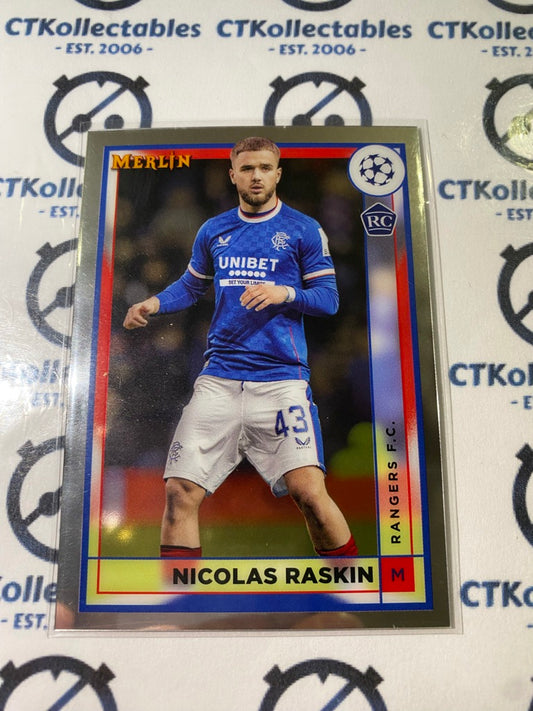 2022/23 Topps Merlin UEFA Nicholas Raskin Rookie Card RC #148 Rangers
