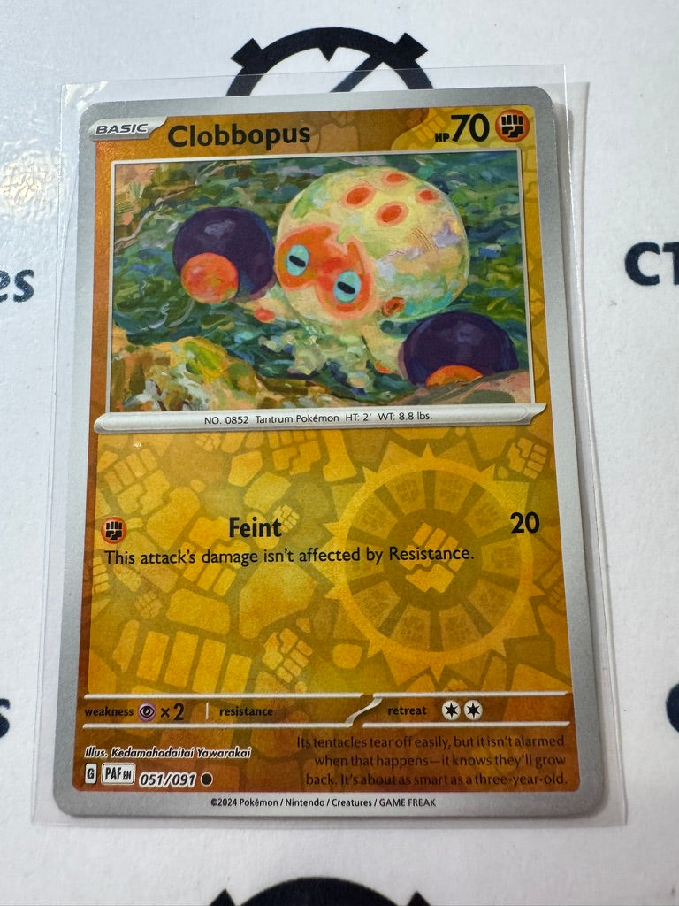 Clobbopus Reverse Holo #051/091 2024 Paldean Fates Pokemon Card